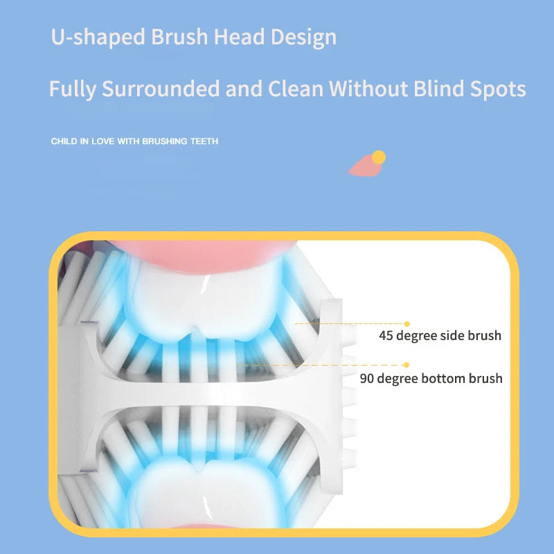 CozyBrush U-Shaped Sonic Toothbrush with Rechargeable Design and Child-Safe Blue Light